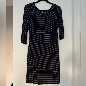 Bailey 44 Anthropologie Striped Knit Column Dress Size Large Midi Bodycon
